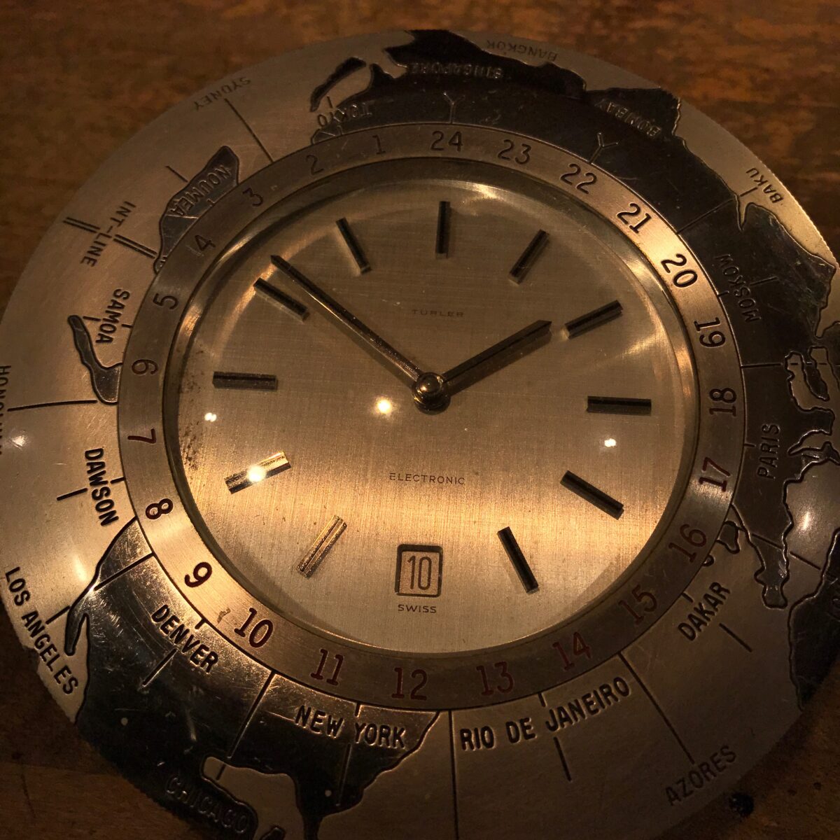 Jet Age Electronic World Desk Clock. Turner Swiss | Sutton Clocks