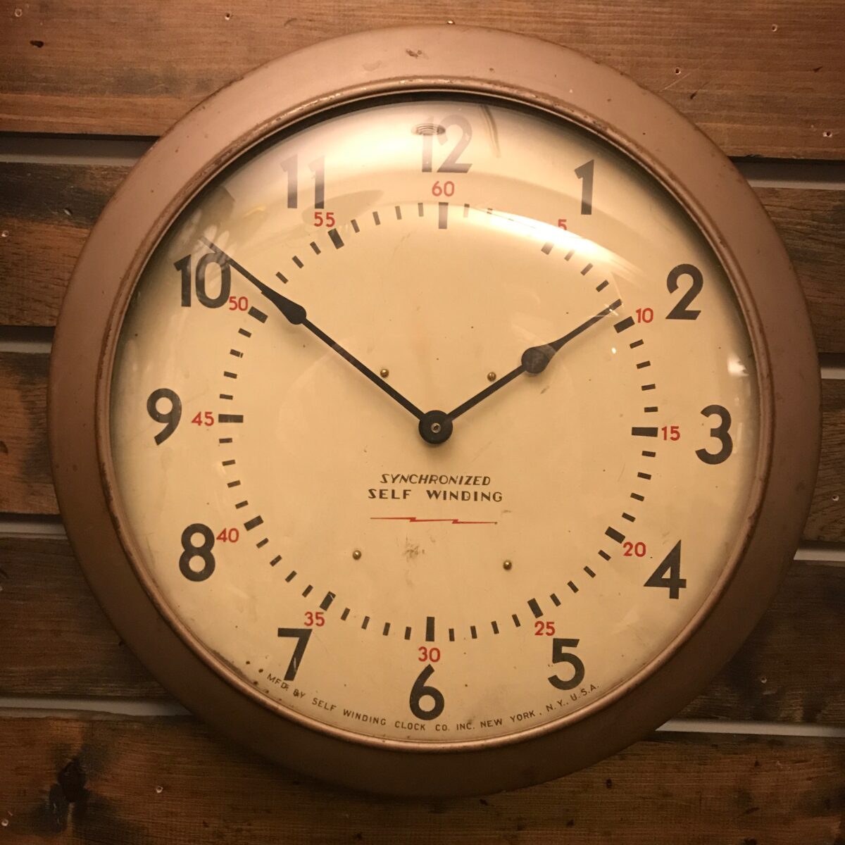 Factory Industrial Clock. Self Winding Clock Co.USA Sutton Clocks