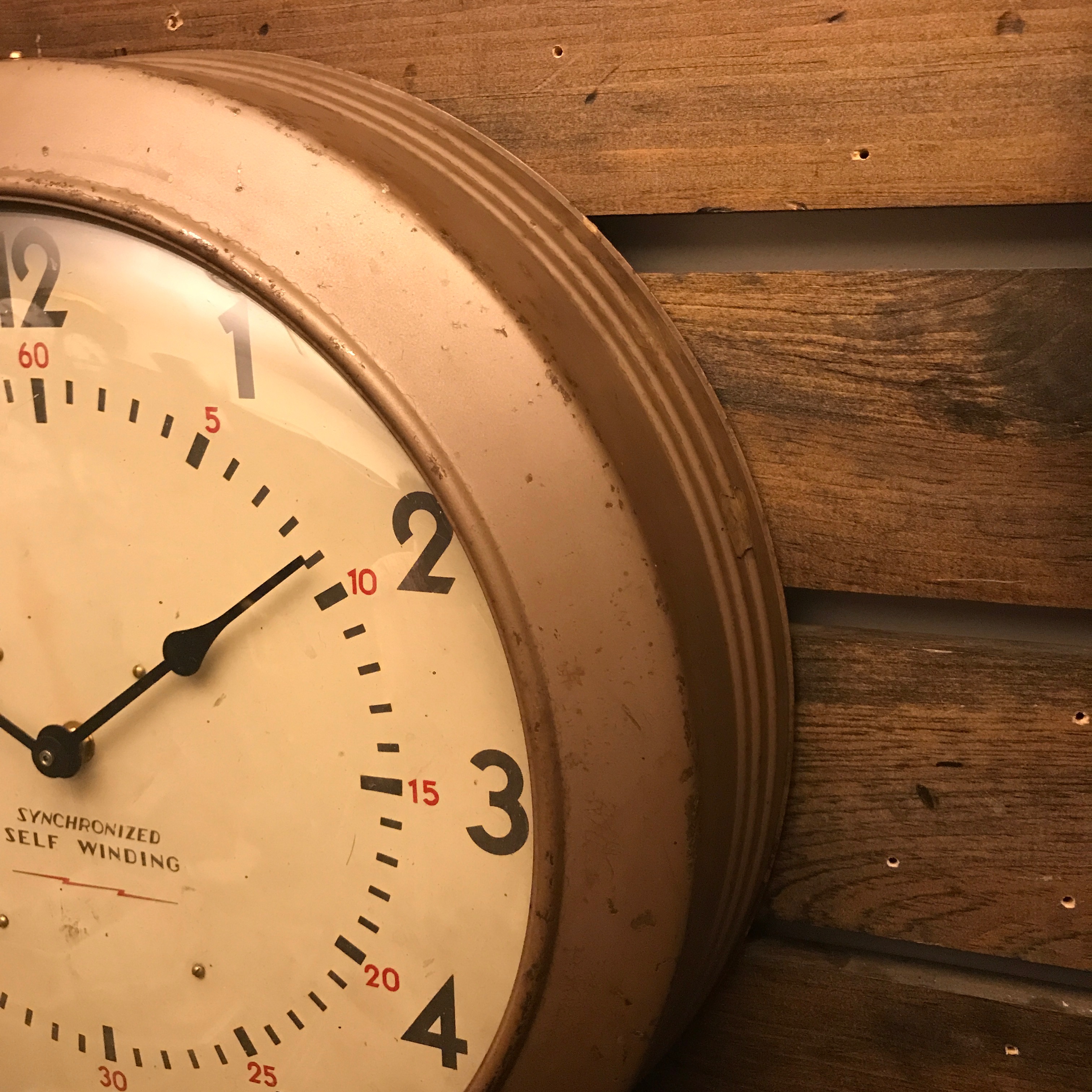 Factory Industrial Clock. Self Winding Clock Co.USA Sutton Clocks